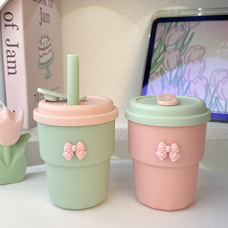 Women's Reusable Drinking Cup with Integrated Straw and Secure Closure Stornfield