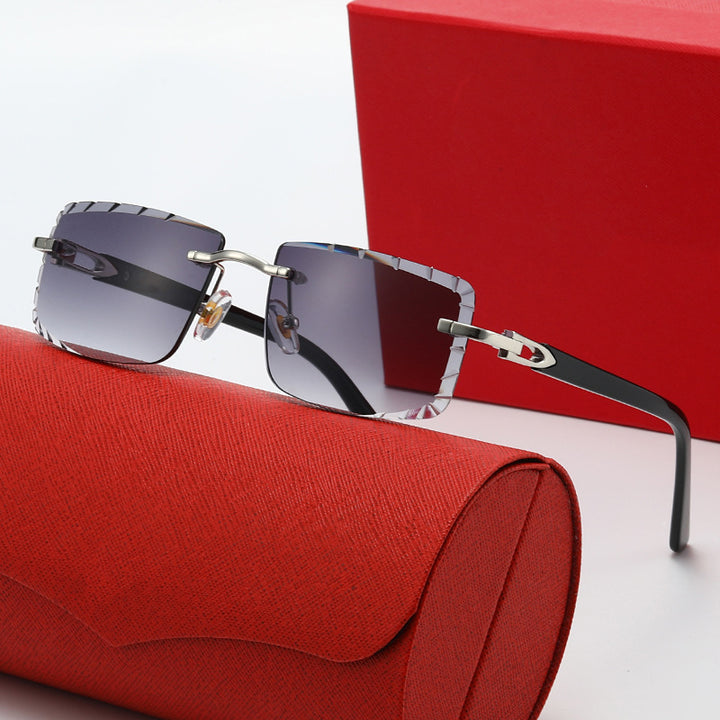 Women's fashionable square sunglasses with golden metal accent and elegant frame Stornfield