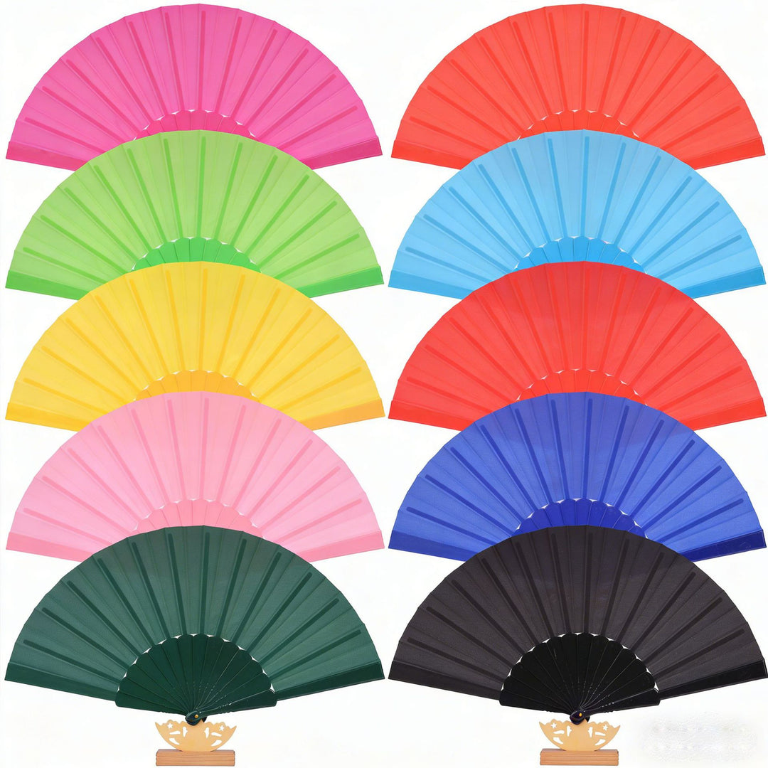 Women's artistic hand fan with filigree wooden handle Stornfield