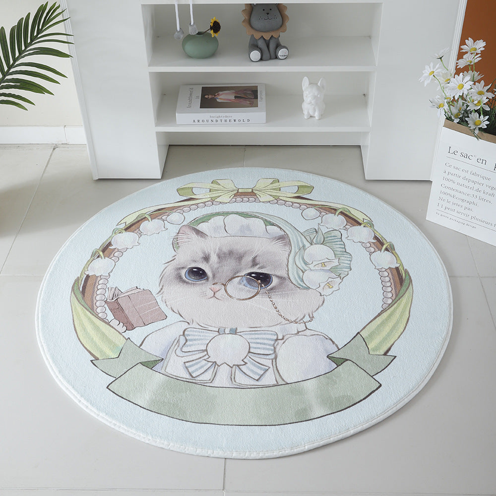 Cat-Themed Round Area Rug Stornfield