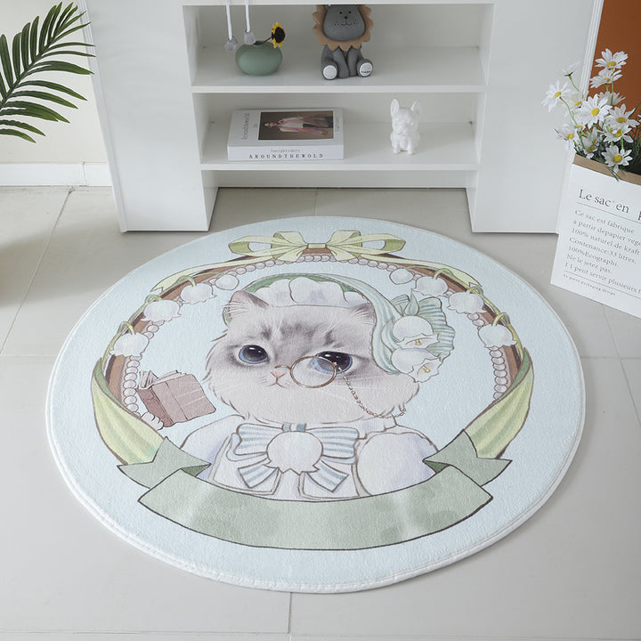 Cat-Themed Round Area Rug Stornfield