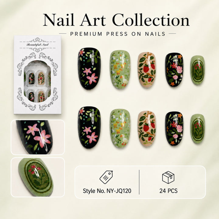 Artificial nails with floral design Stornfield