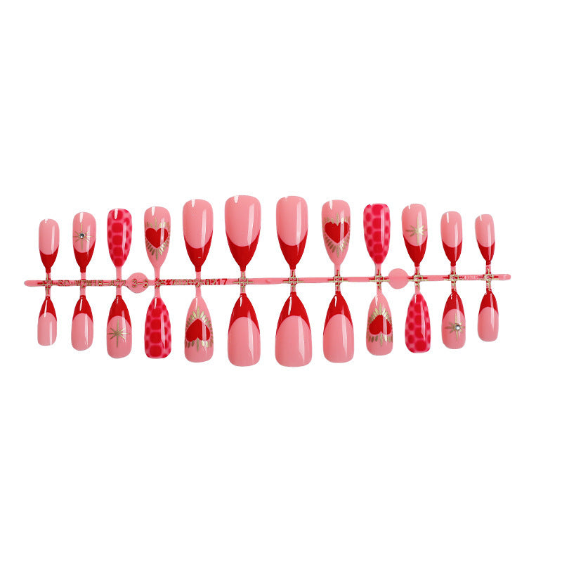 Artistic Heart-Inspired Press-On Nail Art Set Stornfield