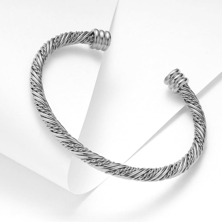 Twisted Cable Design Cuff Bracelet Stornfield