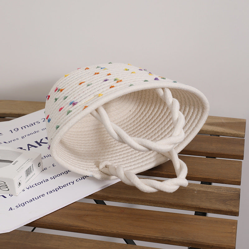 Decorative cotton basket bag Stornfield