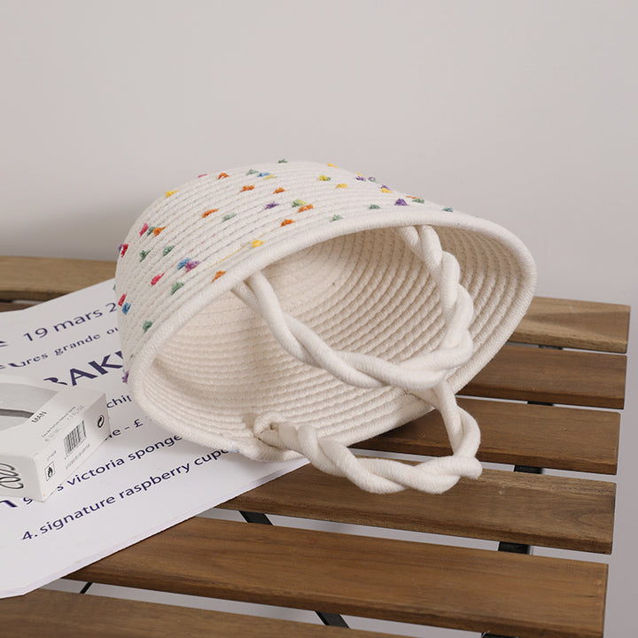 Decorative cotton basket bag Stornfield