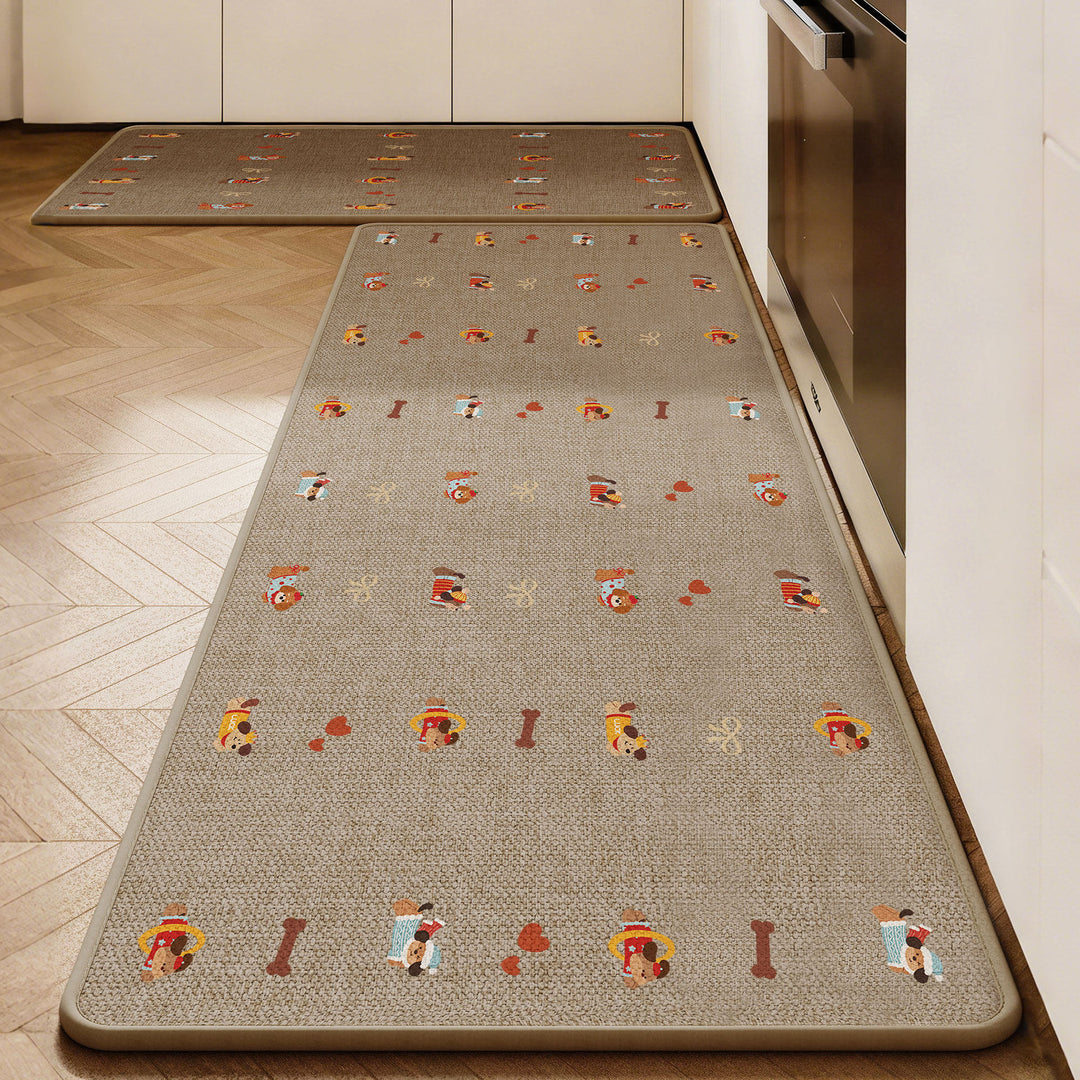 Cute Dog-Themed Anti-Fatigue Kitchen Mat