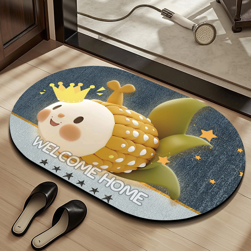 Whimsical Cabbage-Themed Welcome Mat Stornfield