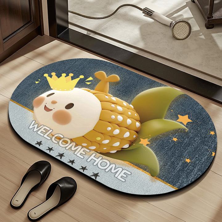 Whimsical Cabbage-Themed Welcome Mat Stornfield