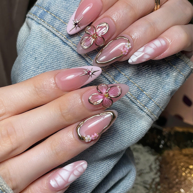 Decorative Floral Press-On Nail Art Set Stornfield