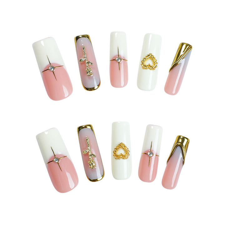 Acrylic nail set with glamorous decorations Stornfield