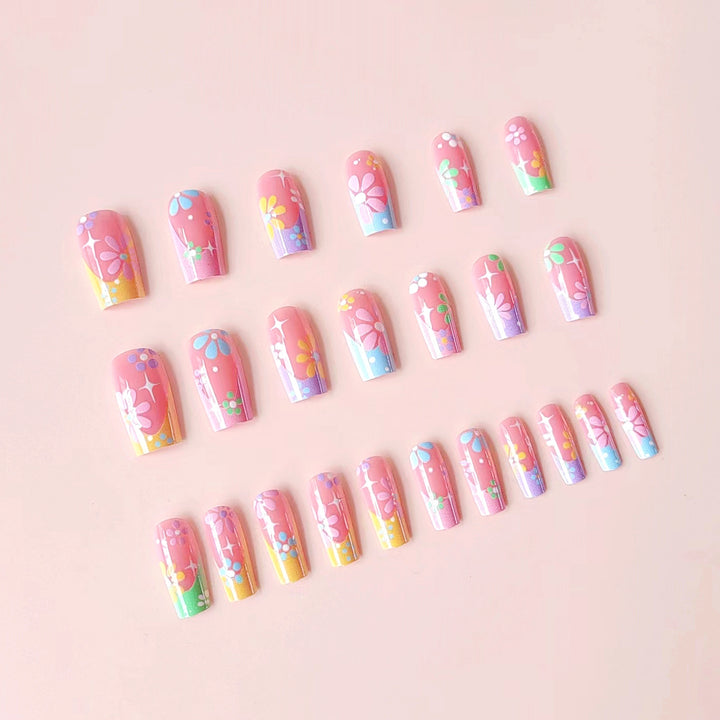 Artificial nail tips with floral designs Stornfield