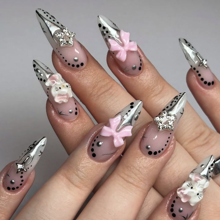 Artful Nail Extensions with Glamorous Decor Stornfield