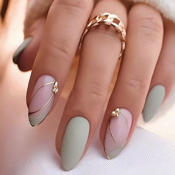 Glamorous Almond-Shaped Nail Enhancements Stornfield