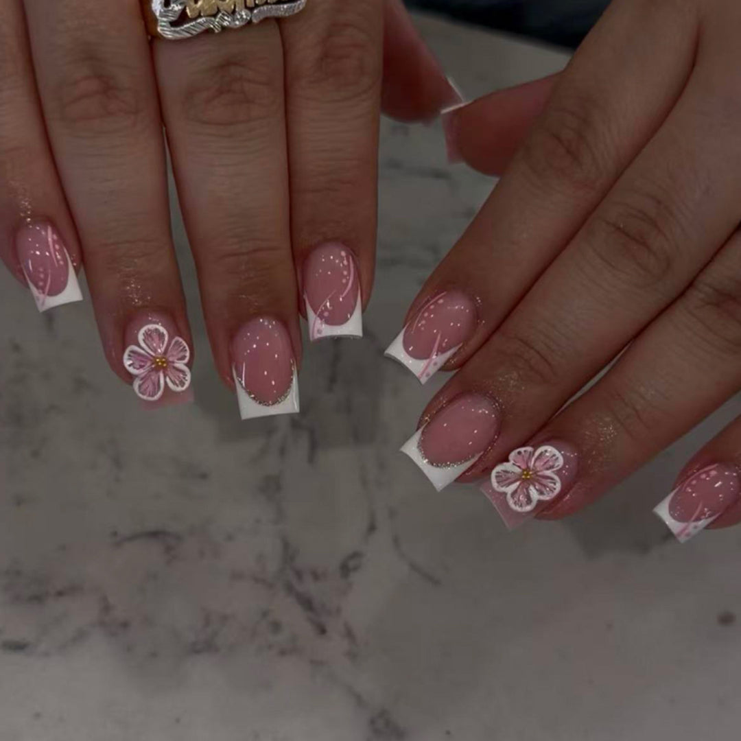 Artful Nail Extensions with Flower Design Stornfield