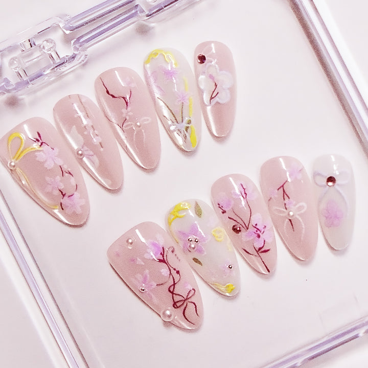Floral Pattern Gel Nail Art Stornfield