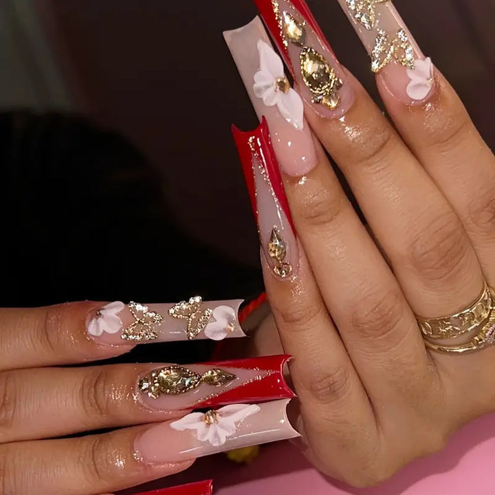 Glamorous Decorative Long-Length Press-On Nails Stornfield