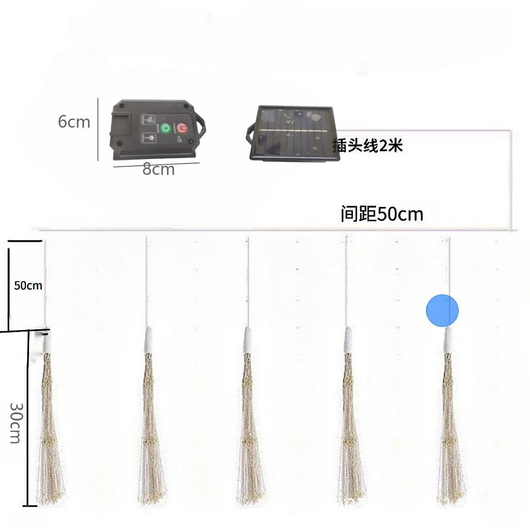 Solar-Powered Starburst Hanging LED Garden Lights With Waterproof Firework-Shaped Clusters And Automatic Dusk-To-Dawn Sensor Stornfield