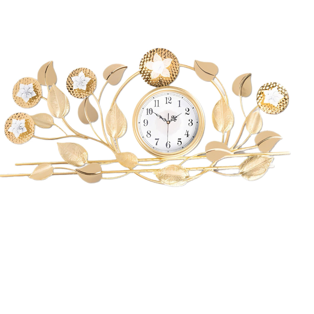 Floral Wall Clock with Decorative Leaf Design Stornfield