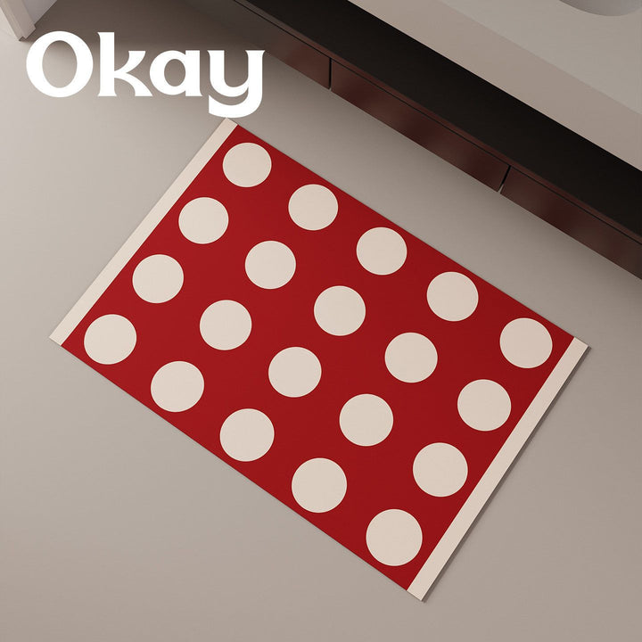 Polka Dot Pattern Bath Mat