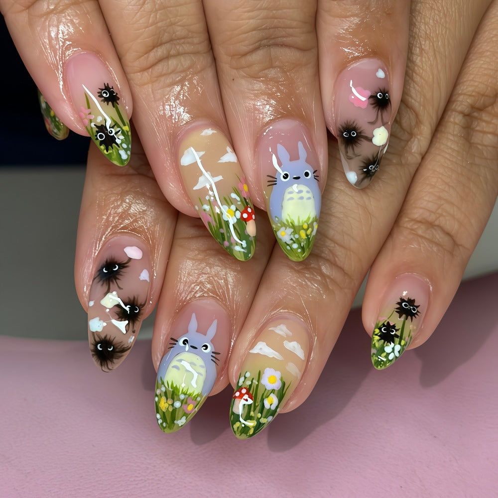 Fantasy animal and flower motifs artificial nails Stornfield