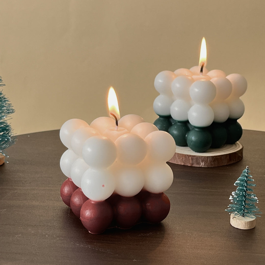 Geometric Cluster Bubble Cube Tabletop Candle