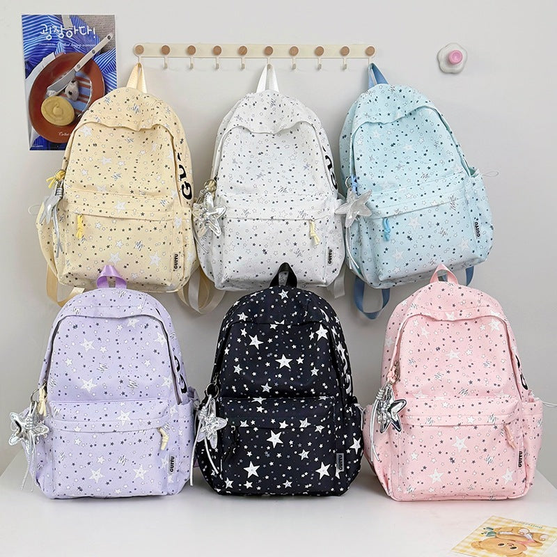Stylish Star-Patterned School Backpack Stornfield