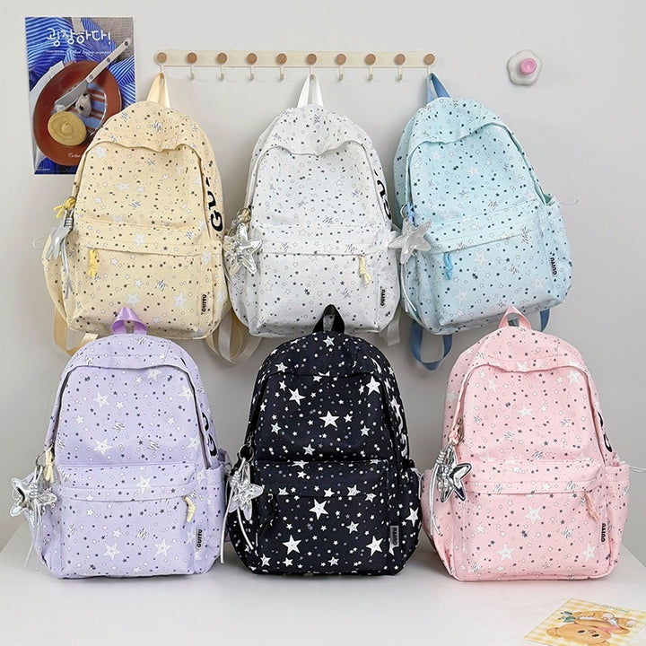 Stylish Star-Patterned School Backpack Stornfield