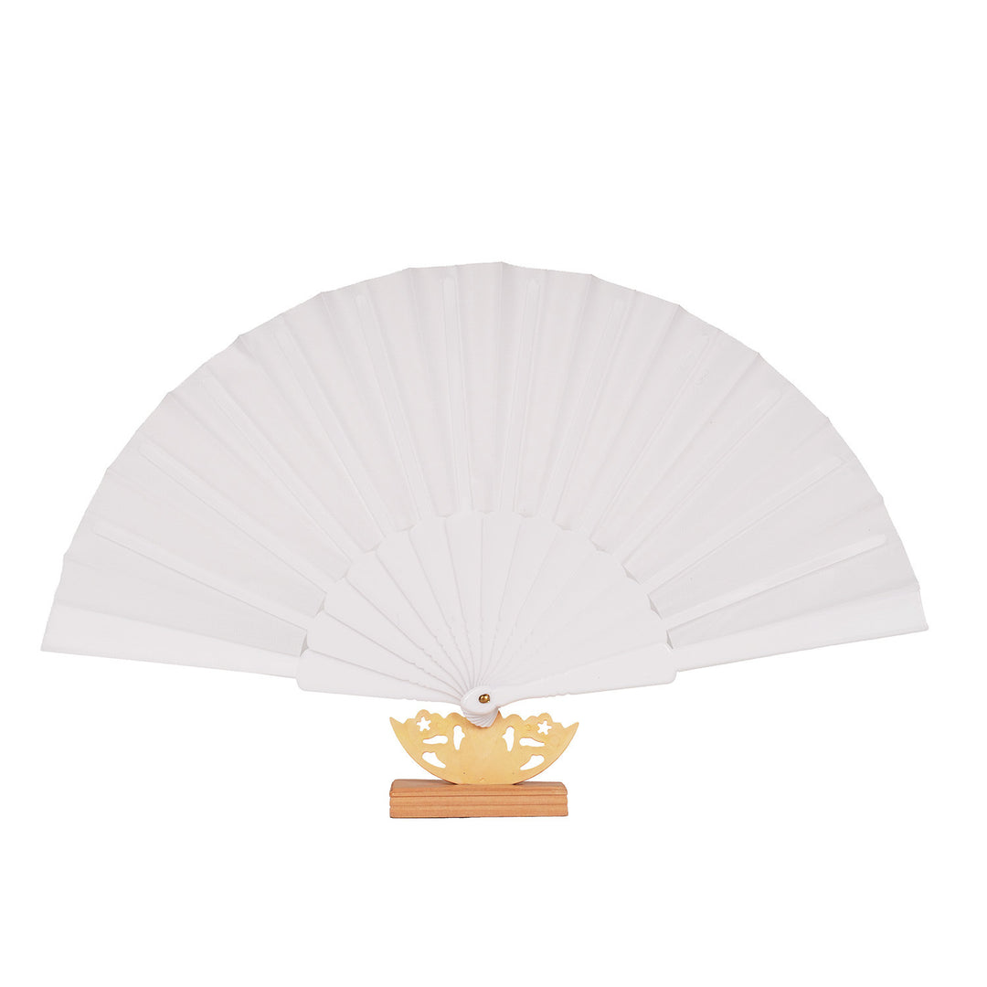 Women's artistic hand fan with filigree wooden handle Stornfield