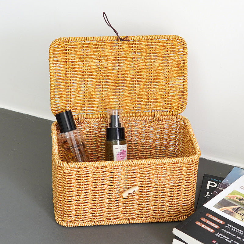 Women Large Storage Basket with Lid Stornfield
