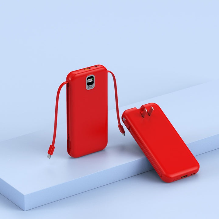 Portable power bank with integrated charging cable and LED display Stornfield