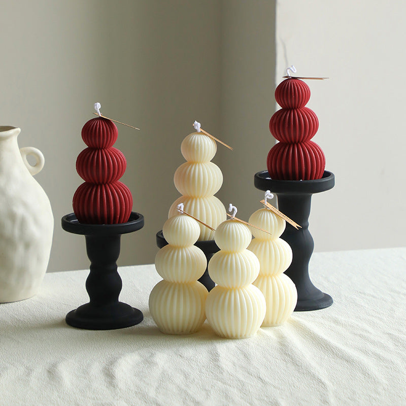 Minimalist Sculpted Pillar Candle Pedestal