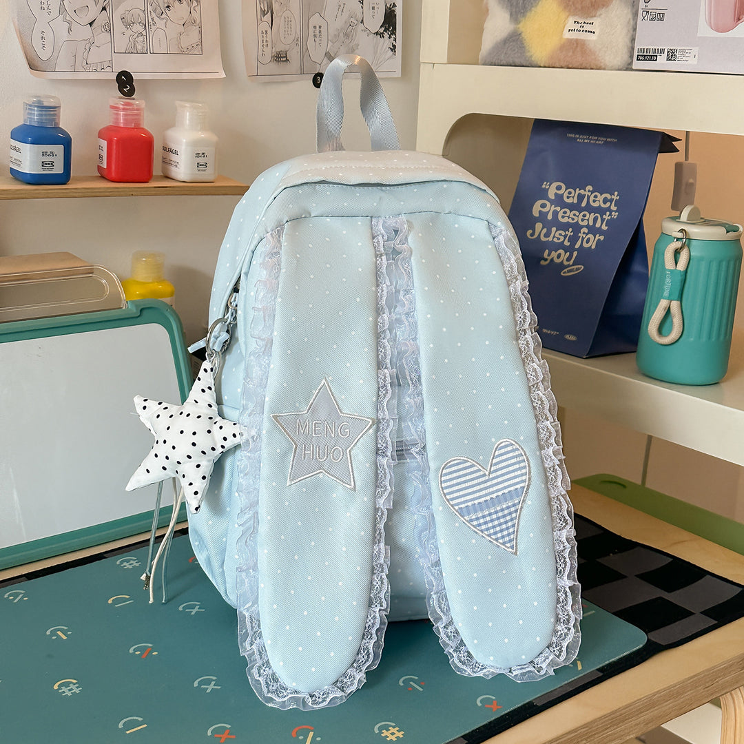 Cute Bunny-Ear Design Embellished Backpack Stornfield