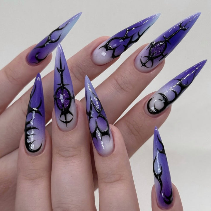 Gothic Stiletto Nail Art Extensions Stornfield