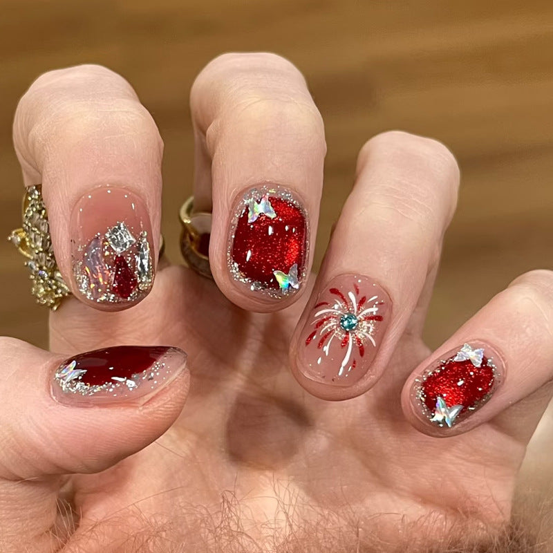 Nail set with sparkly glitter and creative design accents Stornfield