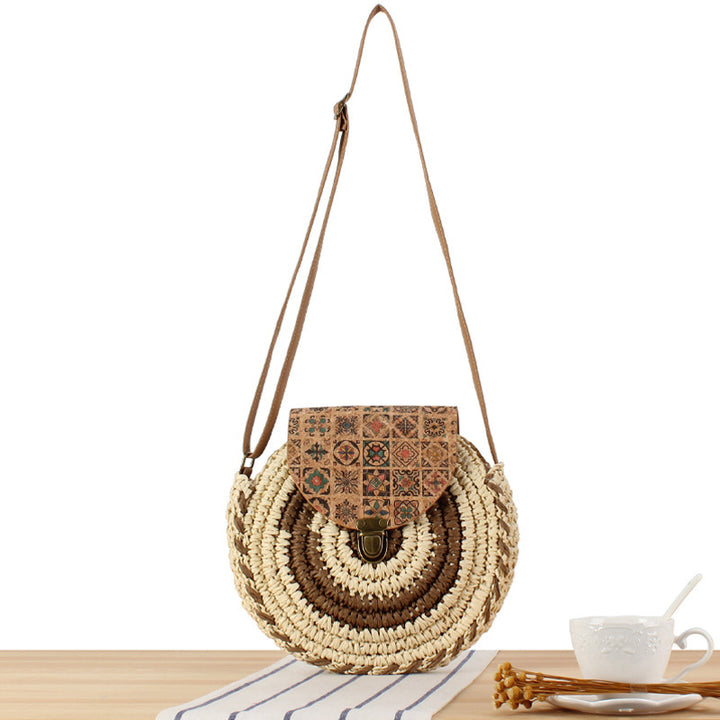Round Bast Shoulder Bag with Unique Flap Closure Stornfield