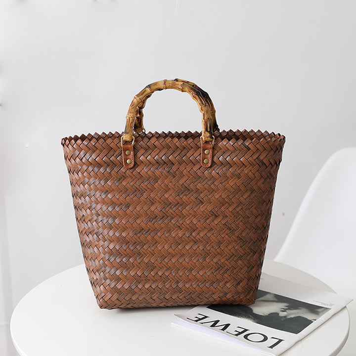 Handmade basket bag with stylish braiding pattern Stornfield