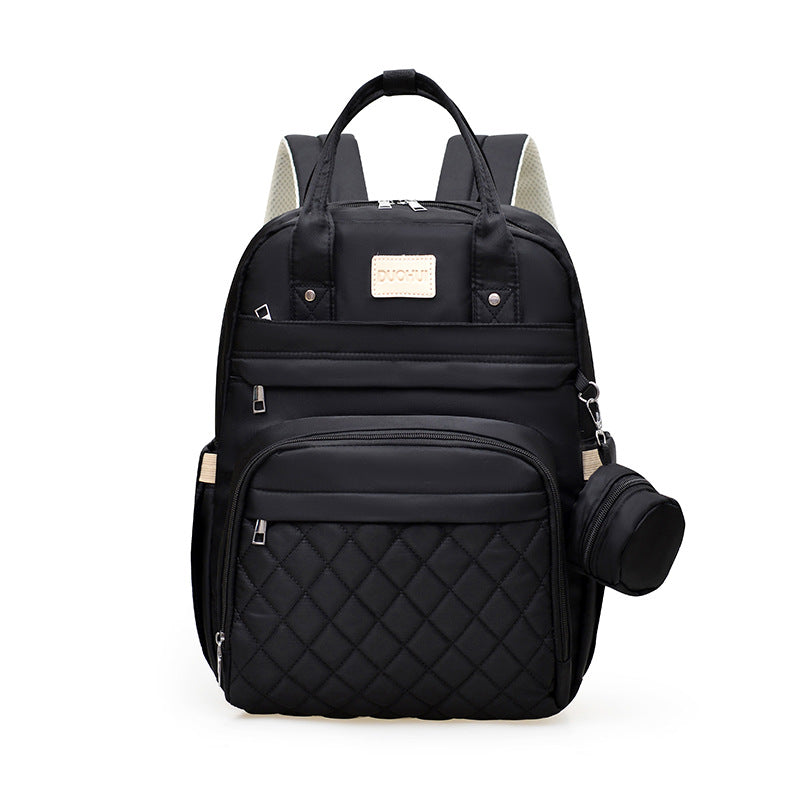 Versatile Quilted Backpack with Handy Side Pouch Stornfield