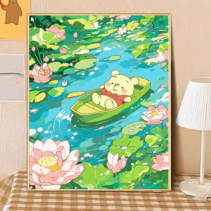Playful Bear Illustration Canvas Art Stornfield