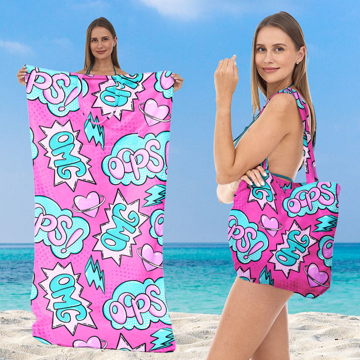 Beach towel with integrated tote bag design Stornfield