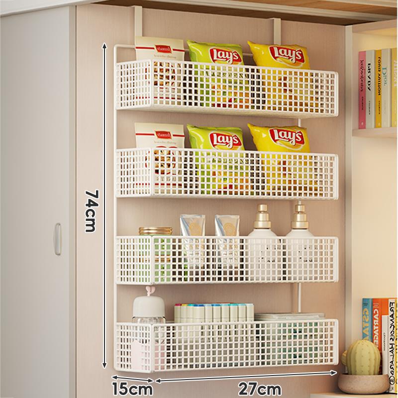 Under-Shelf Double-Tier Ventilated Mesh Hanging Storage Basket for Pantry and Bathroom