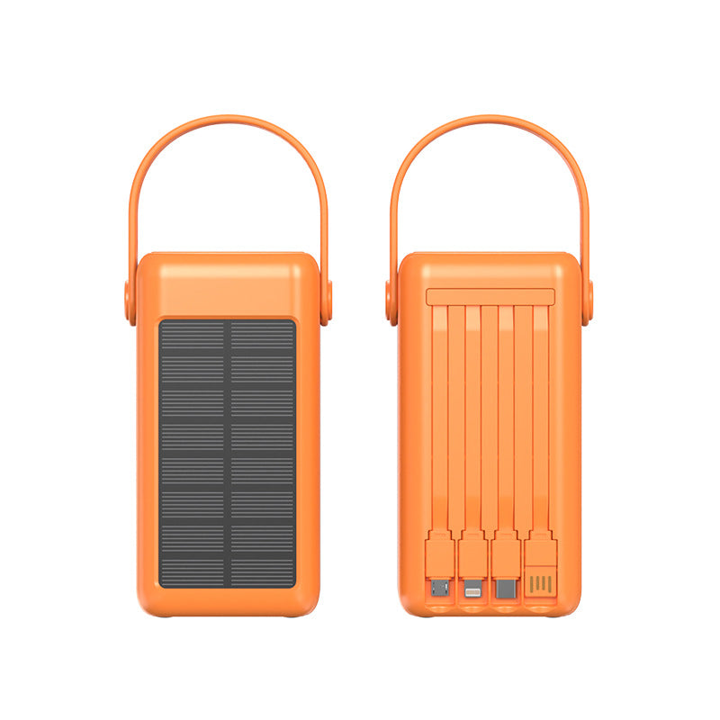 Portable Solar Power Bank with Integrated Cable Management and LED Display Stornfield