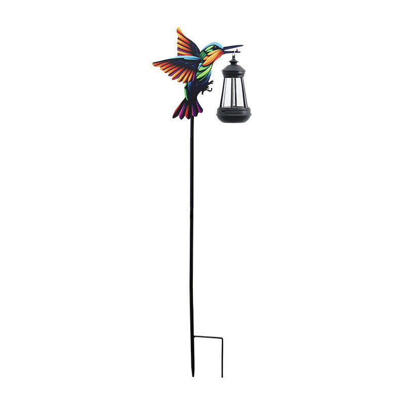 Decorative Hummingbird Solar Garden Stake With Hanging Lantern Stornfield