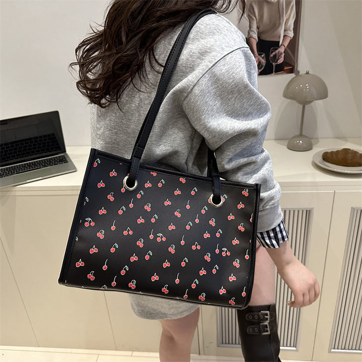 Playful Cherry Print Tote Bag Stornfield
