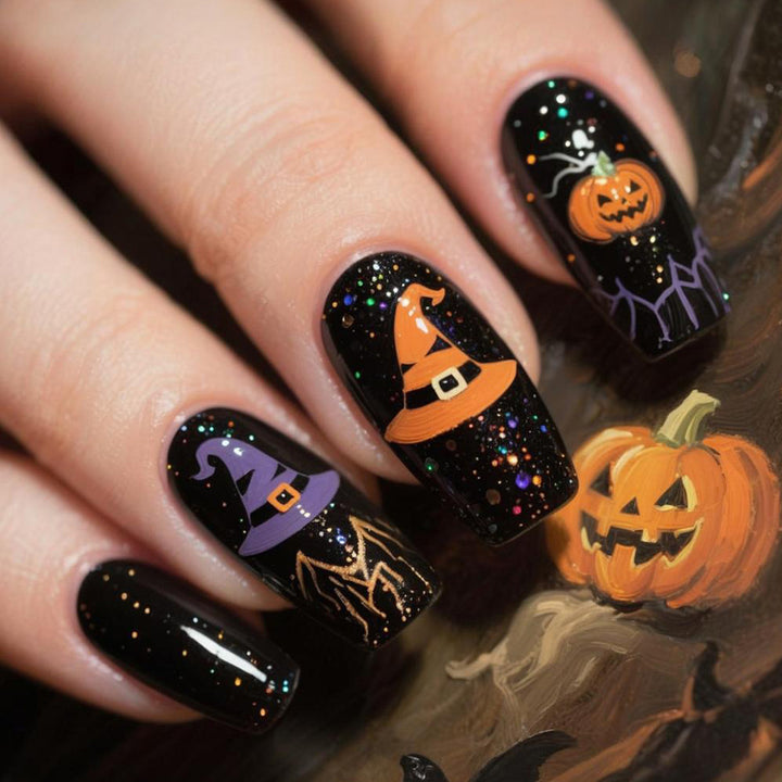 Halloween-Themed Press-On Nail Tips Stornfield