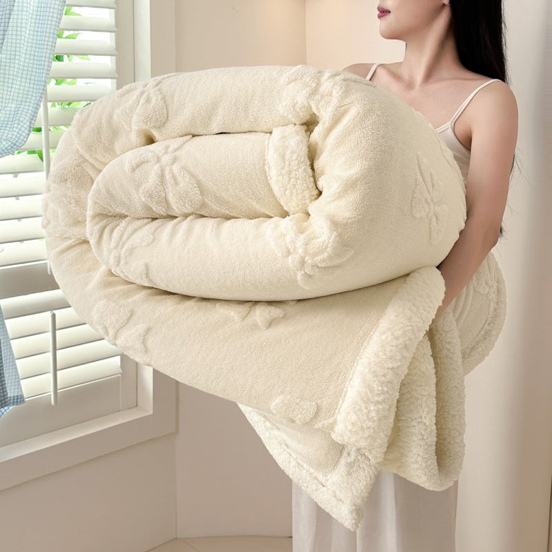 Plush Embroidered Throw Blanket