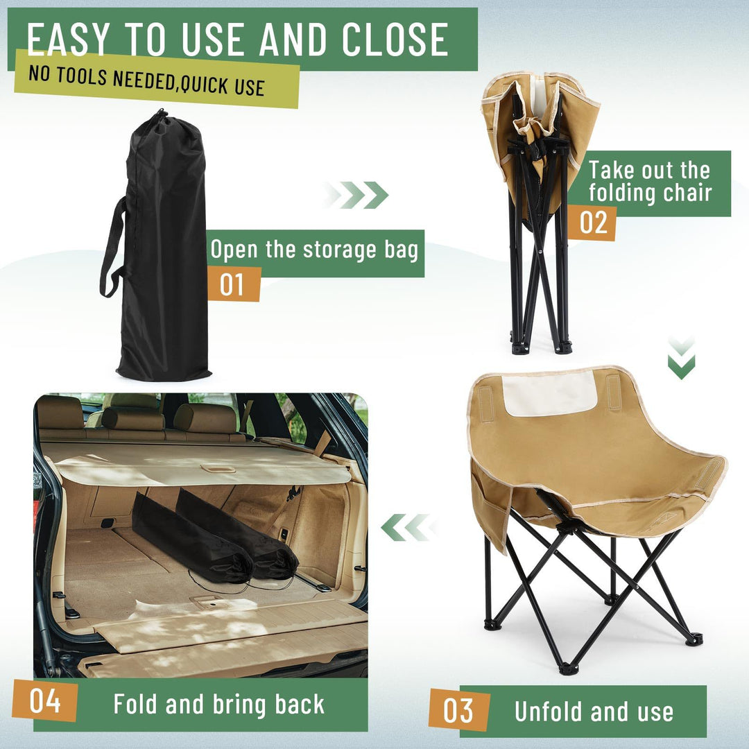 Women's folding chair with comfortable backrest and cup holder Stornfield