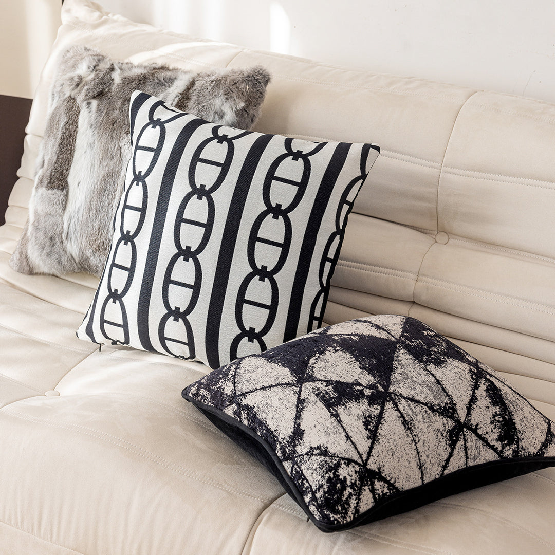 Luxurious decorative pillow made of faux fur