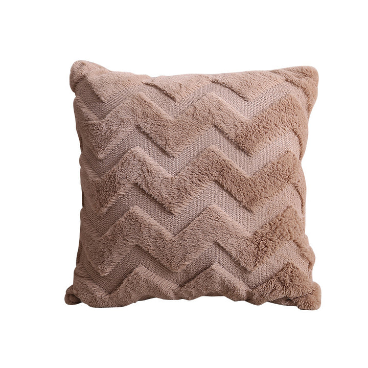Plush Chevron Textured Decorative Throw Pillow