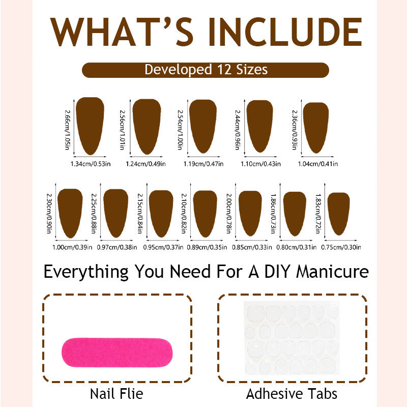 Artificial nail set with glamorous accents and cheerful patterns Stornfield